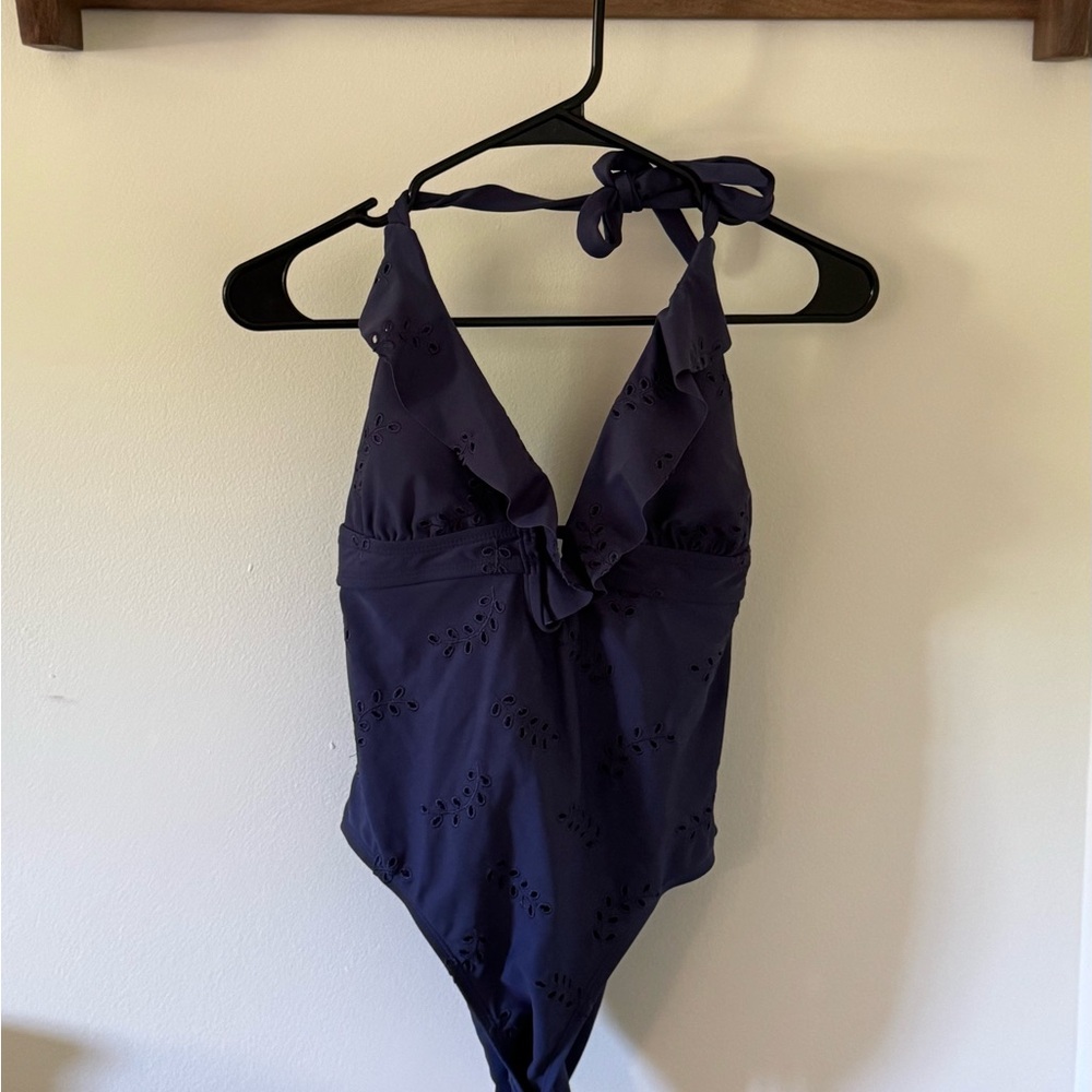 Time and Tru Women's One Piece Swimsuit - Dark Blue